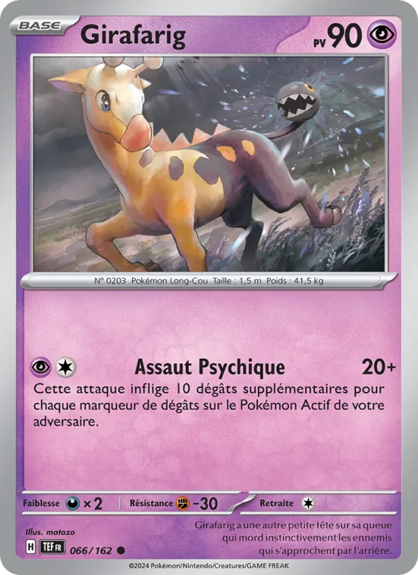 Carte Pokémon Girafarig de l'extension Forces Temporelles
