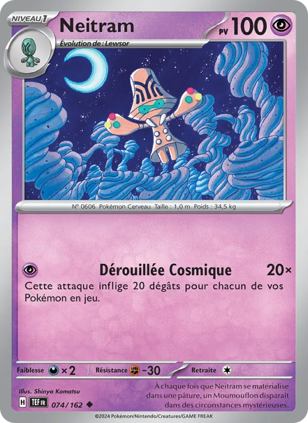 Carte Pokémon Neitram de l'extension Forces Temporelles