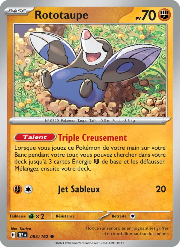 Carte Pokémon Rototaupe de l'extension Forces Temporelles