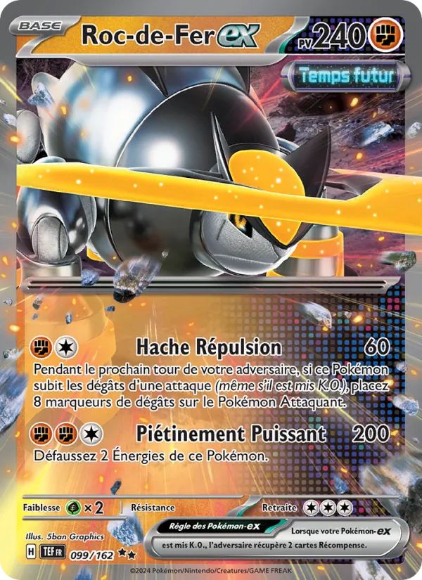 Carte Pokémon Roc-de-Fer-ex de l'extension Forces Temporelles