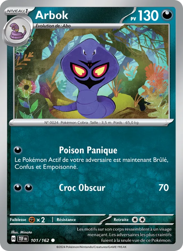 Carte Pokémon Arbok de l'extension Forces Temporelles