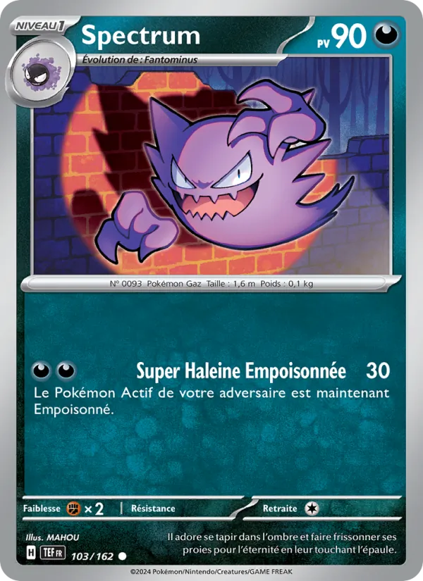 Carte Pokémon Spectrum de l'extension Forces Temporelles