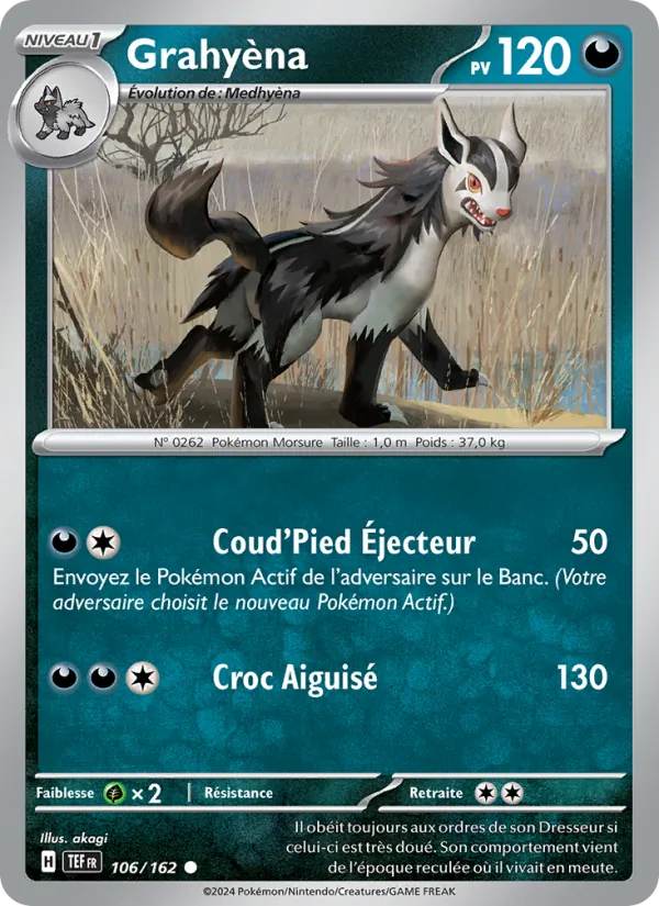 Carte Pokémon Grahyèna de l'extension Forces Temporelles