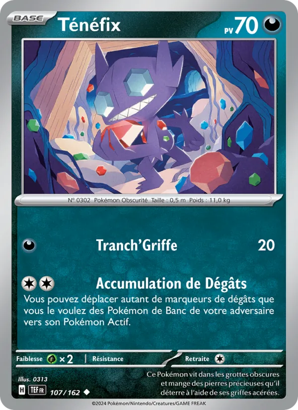 Carte Pokémon Ténéfix de l'extension Forces Temporelles