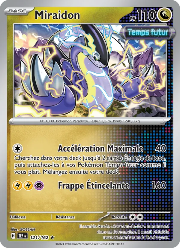 Carte Pokémon Miraidon de l'extension Forces Temporelles