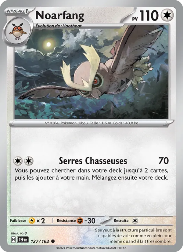 Carte Pokémon Noarfang de l'extension Forces Temporelles