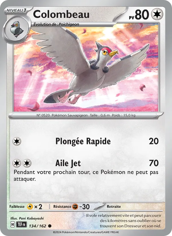 Carte Pokémon Colombeau de l'extension Forces Temporelles