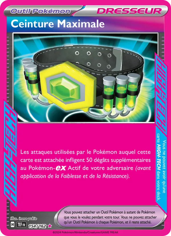 Carte Pokémon Ceinture Maximale de l'extension Forces Temporelles