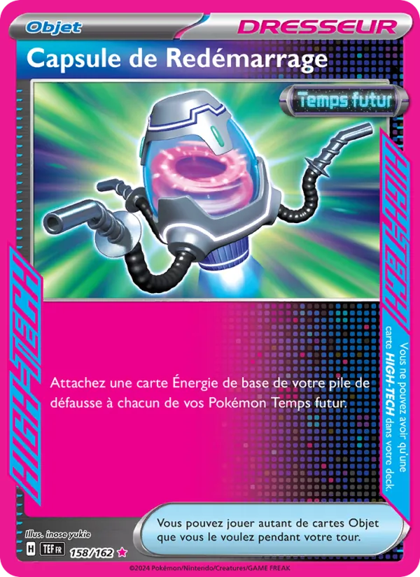 Carte Pokémon Capsule de Redémarrage de l'extension Forces Temporelles