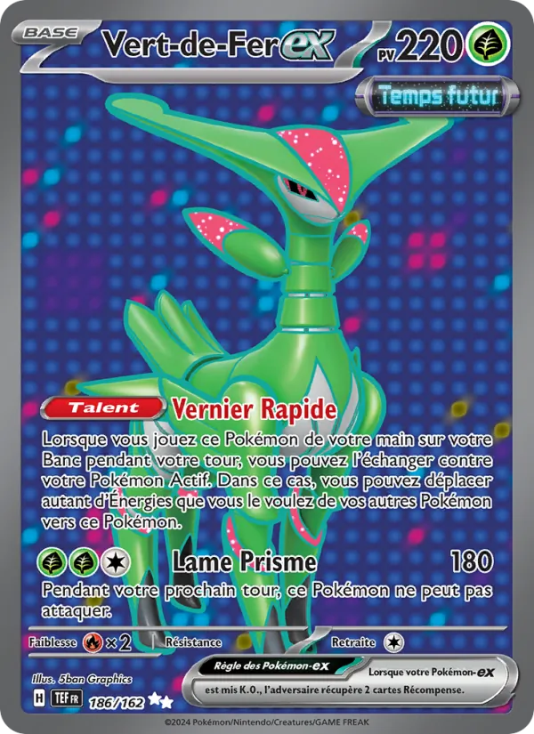 Carte Pokémon Vert-de-Fer-ex de l'extension Forces Temporelles