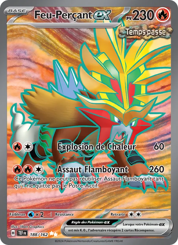 Carte Pokémon Feu-Perçant-ex de l'extension Forces Temporelles