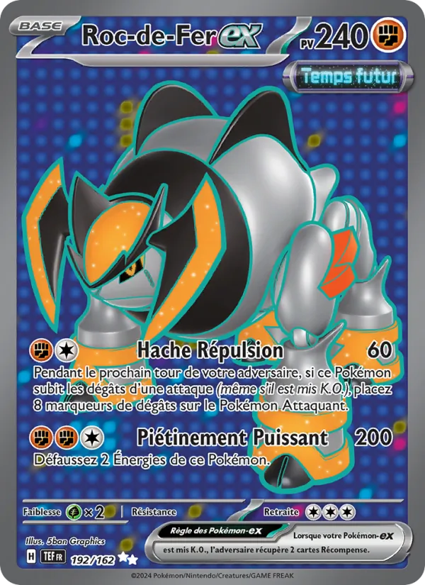 Carte Pokémon Roc-de-Fer-ex de l'extension Forces Temporelles