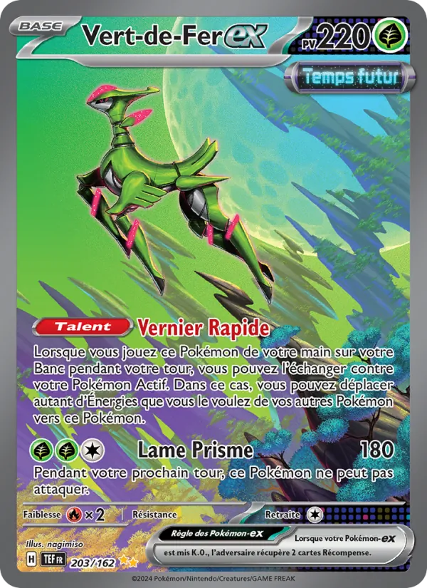 Carte Pokémon Vert-de-Fer-ex de l'extension Forces Temporelles