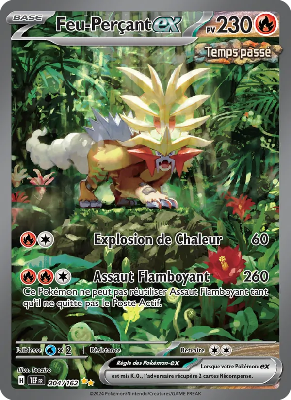 Carte Pokémon Feu-Perçant-ex de l'extension Forces Temporelles