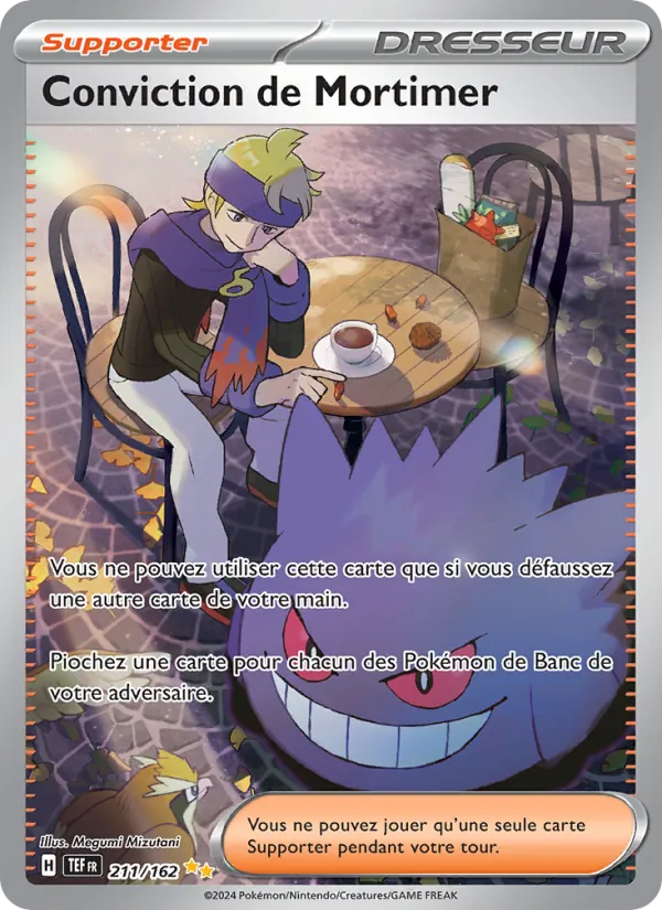 Carte Pokémon Conviction de Mortimer de l'extension Forces Temporelles