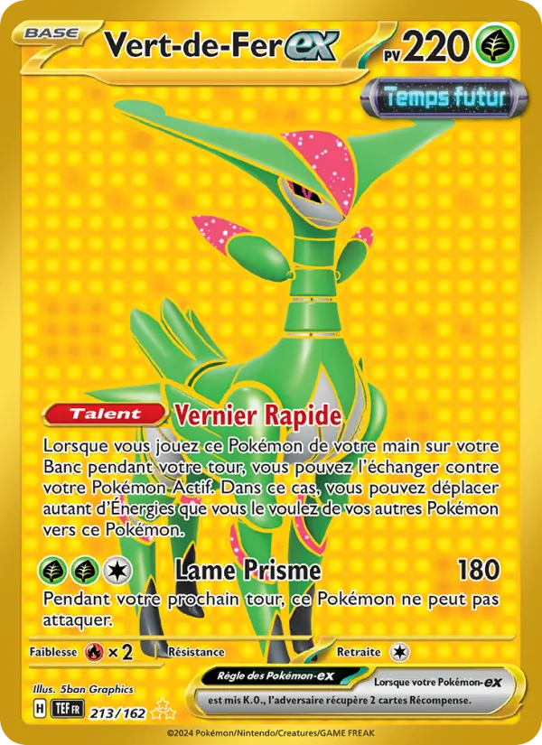Carte Pokémon Vert-de-Fer-ex de l'extension Forces Temporelles