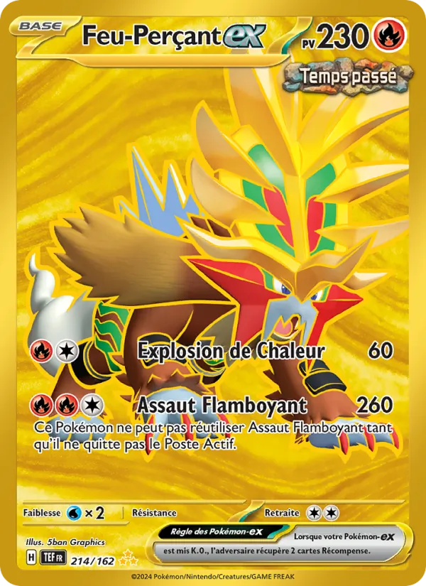 Carte Pokémon Feu-Perçant-ex de l'extension Forces Temporelles