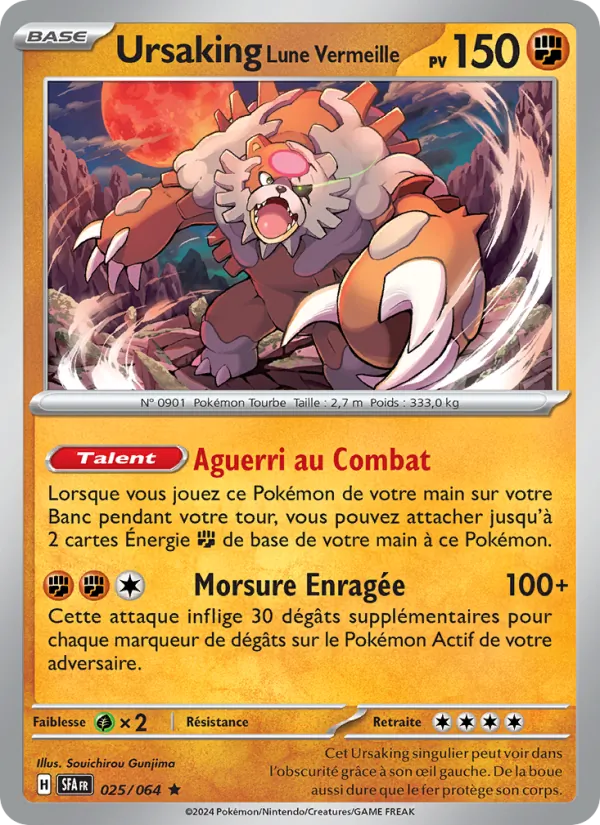 Carte Pokémon Ursaking Lune Vermeille de l'extension Fable Nébuleuse