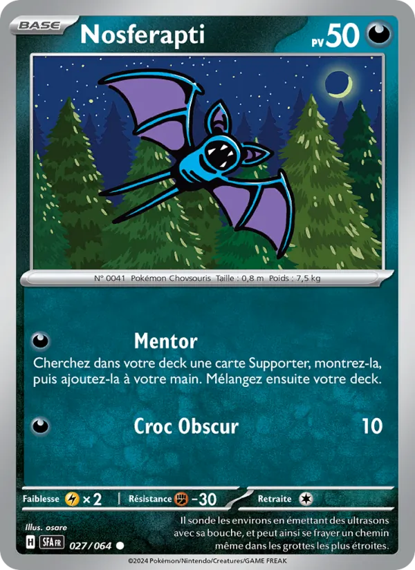 Carte Pokémon Nosferapti de l'extension Fable Nébuleuse