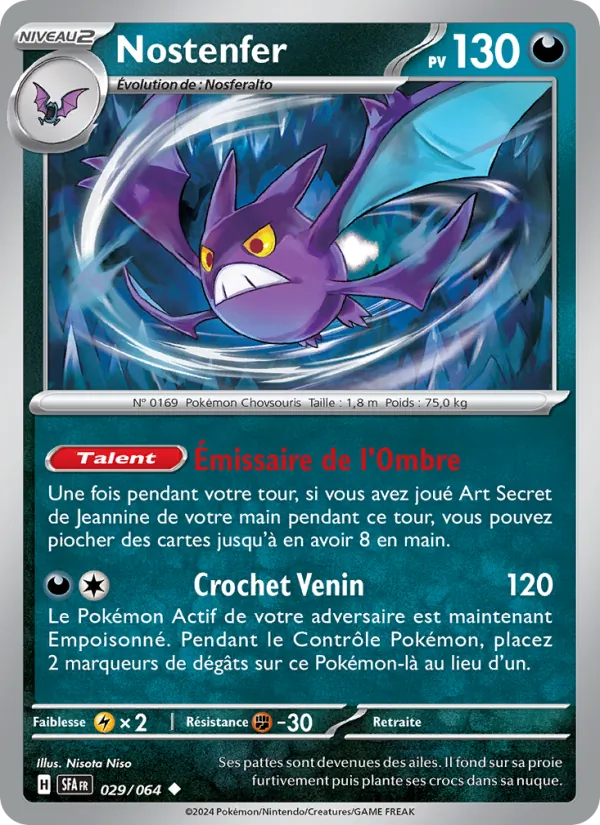 Carte Pokémon Nostenfer de l'extension Fable Nébuleuse