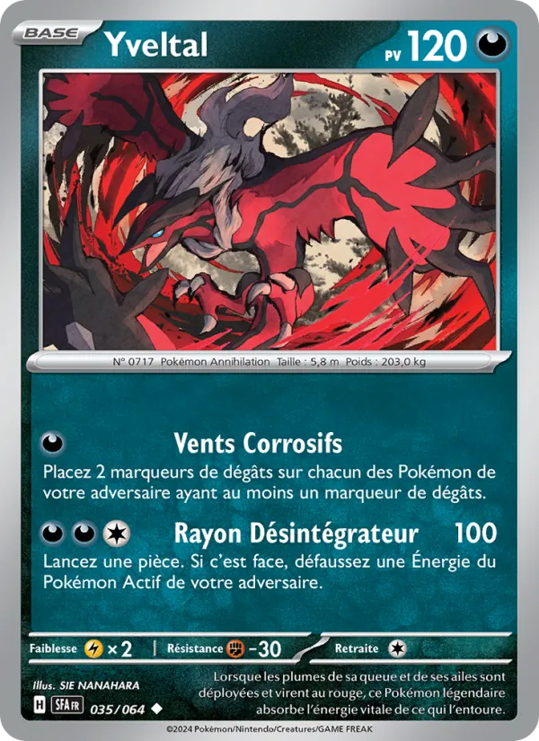 Carte Pokémon Yveltal de l'extension Fable Nébuleuse