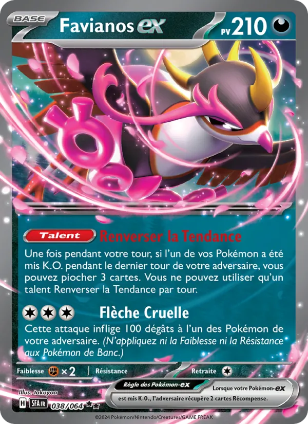 Carte Pokémon Favianos-ex de l'extension Fable Nébuleuse