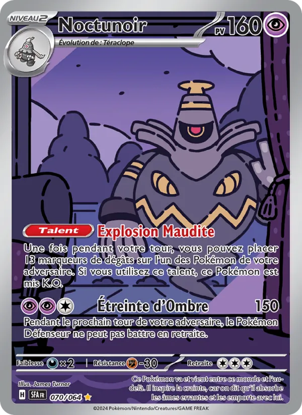 Carte Pokémon Noctunoir de l'extension Fable Nébuleuse