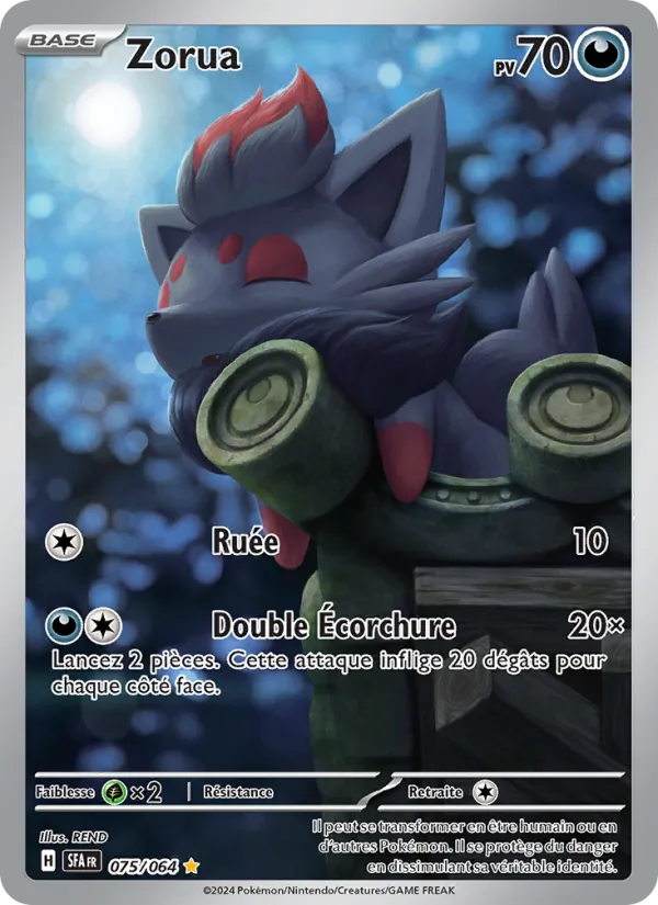 Carte Pokémon Zorua de l'extension Fable Nébuleuse