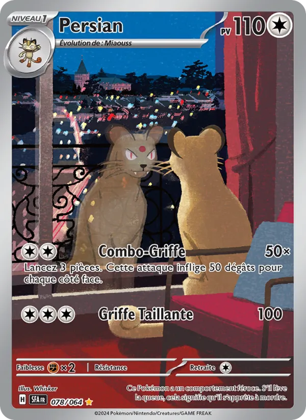 Carte Pokémon Persian de l'extension Fable Nébuleuse
