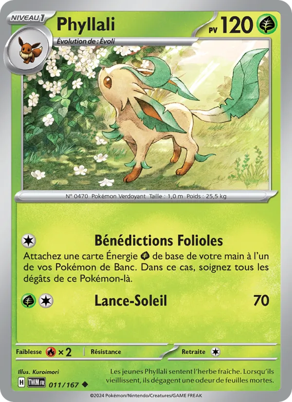 Carte Pokémon Phyllali de l'extension Mascarade Crépusculaire
