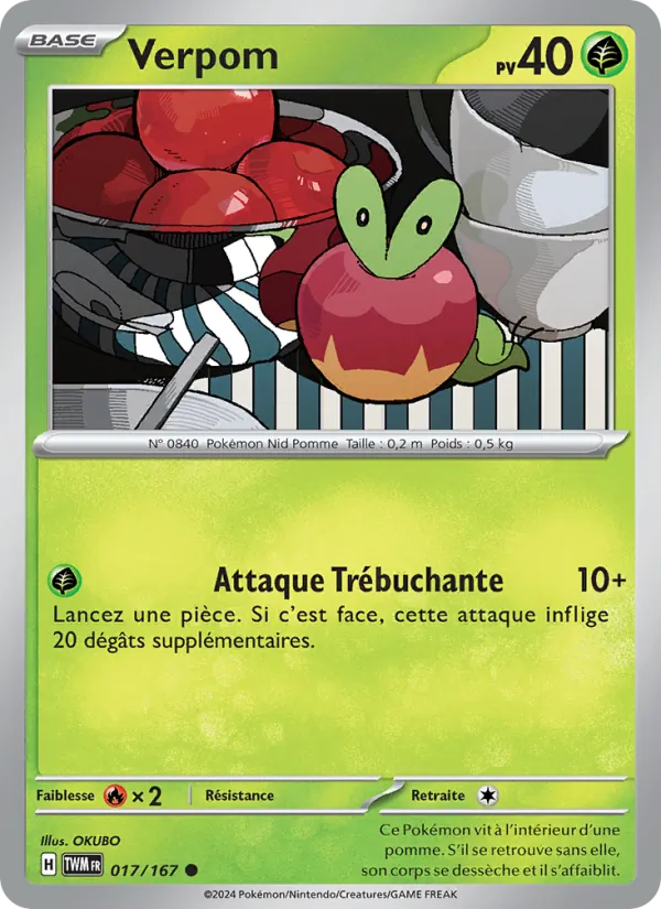 Carte Pokémon Verpom de l'extension Mascarade Crépusculaire