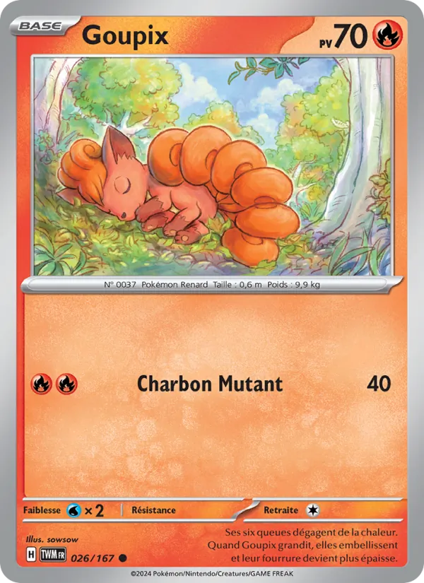 Carte Pokémon Goupix de l'extension Mascarade Crépusculaire
