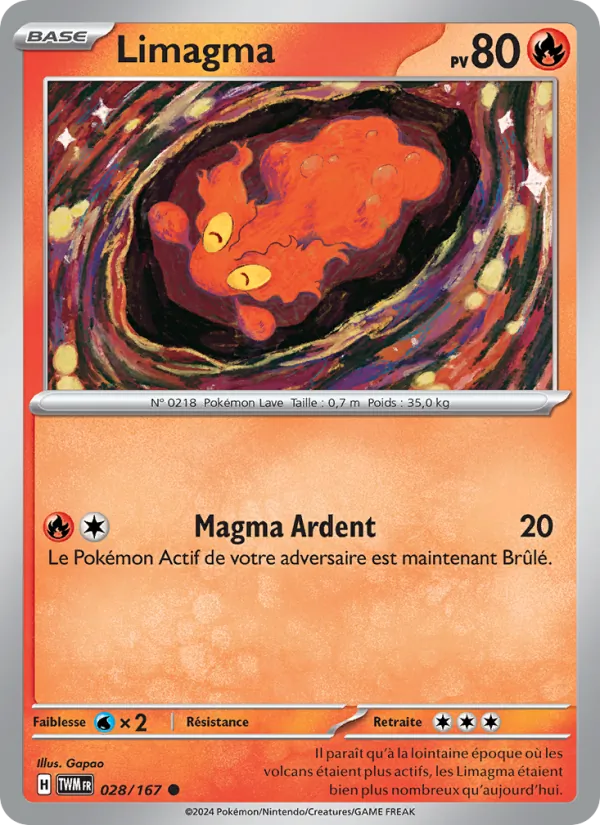 Carte Pokémon Limagma de l'extension Mascarade Crépusculaire
