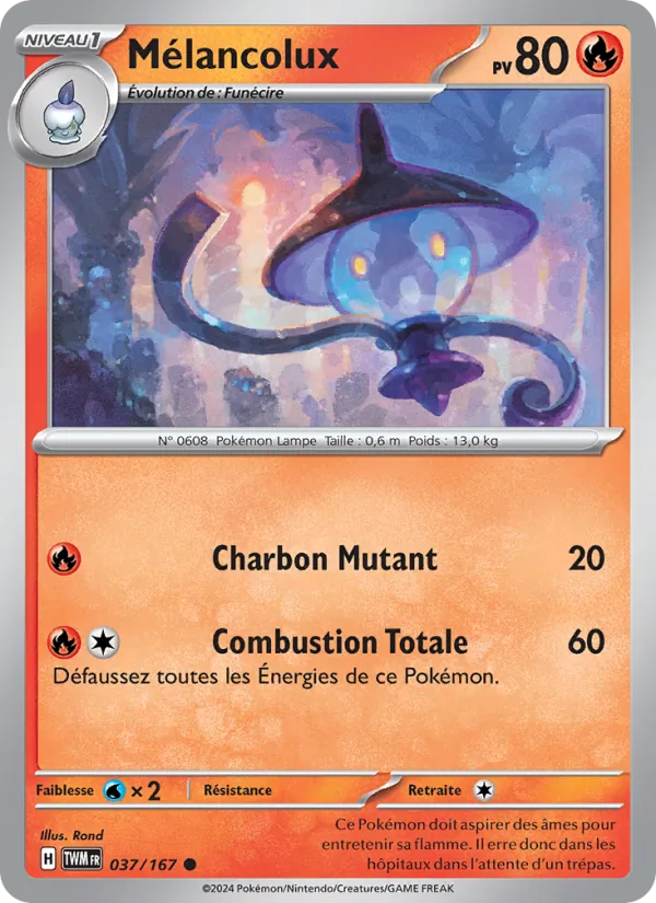 Carte Pokémon Mélancolux de l'extension Mascarade Crépusculaire