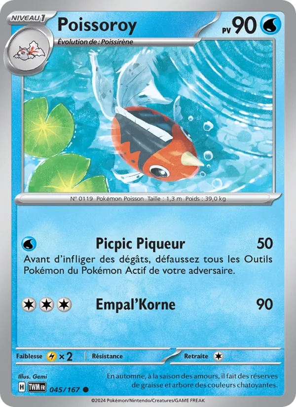 Carte Pokémon Poissoroy de l'extension Mascarade Crépusculaire