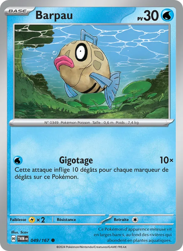 Carte Pokémon Barpau de l'extension Mascarade Crépusculaire