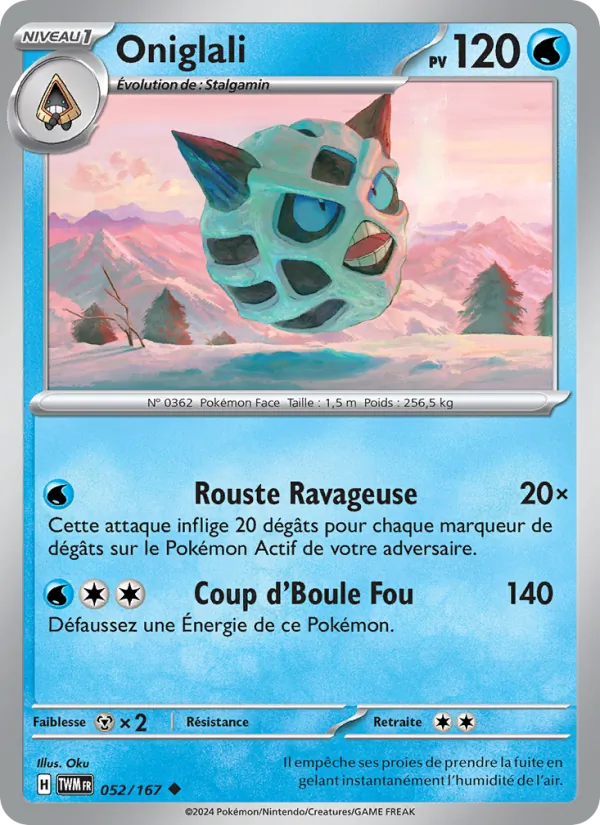 Carte Pokémon Oniglali de l'extension Mascarade Crépusculaire