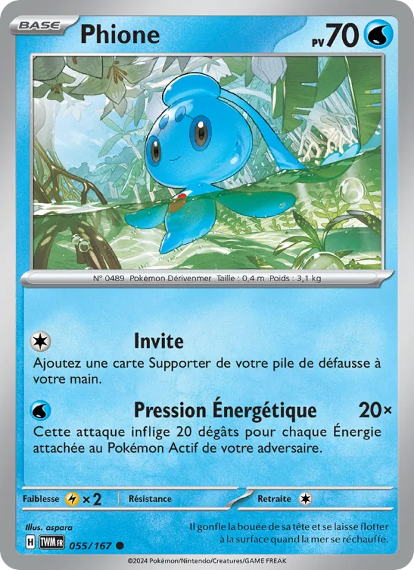 Carte Pokémon Phione de l'extension Mascarade Crépusculaire
