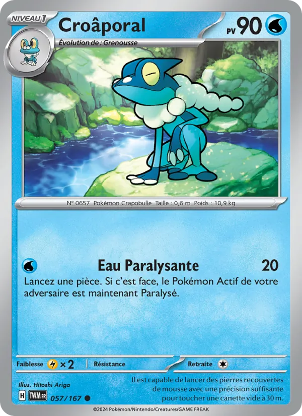 Carte Pokémon Croâporal de l'extension Mascarade Crépusculaire