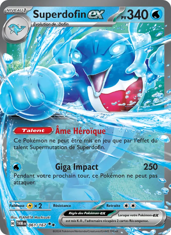 Carte Pokémon Superdofin-ex de l'extension Mascarade Crépusculaire