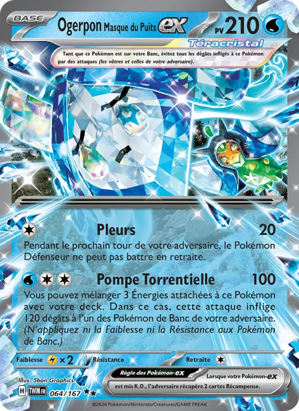 Carte Pokémon Ogerpon Masque du Puits-ex de l'extension Mascarade Crépusculaire