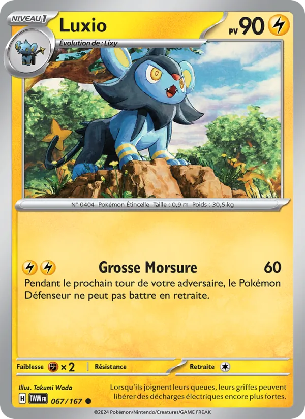 Carte Pokémon Luxio de l'extension Mascarade Crépusculaire