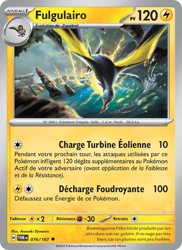 Carte Pokémon Fulgulairo de l'extension Mascarade Crépusculaire
