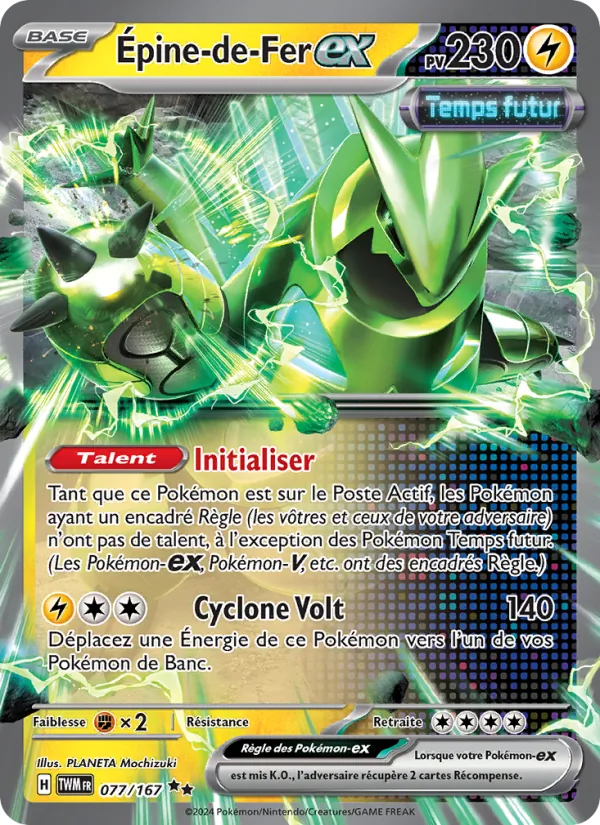 Carte Pokémon Épine-de-Fer-ex de l'extension Mascarade Crépusculaire