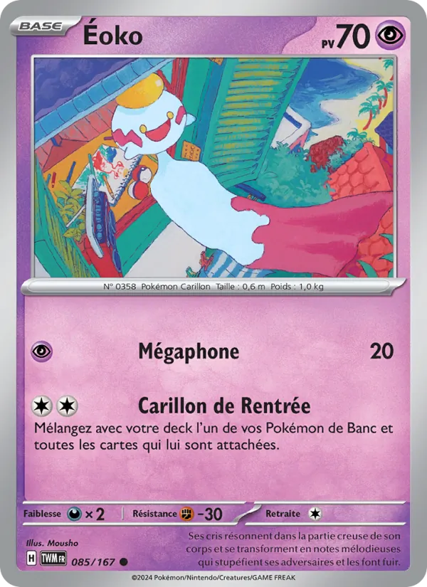 Carte Pokémon Éoko de l'extension Mascarade Crépusculaire