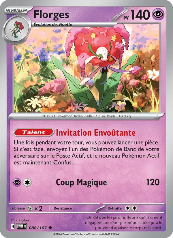 Carte Pokémon Florges de l'extension Mascarade Crépusculaire