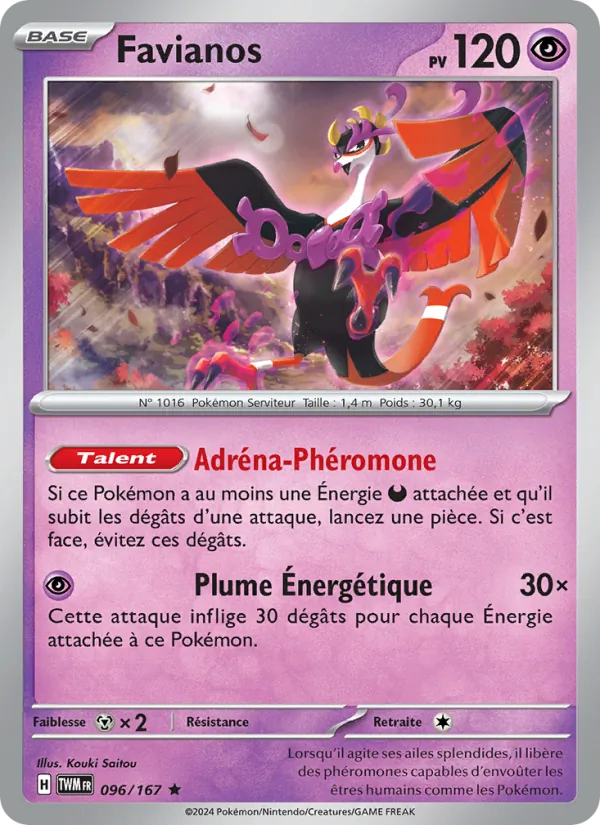 Carte Pokémon Favianos de l'extension Mascarade Crépusculaire