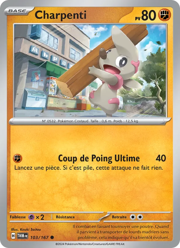 Carte Pokémon Charpenti de l'extension Mascarade Crépusculaire
