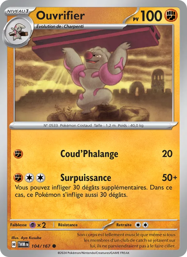 Carte Pokémon Ouvrifier de l'extension Mascarade Crépusculaire