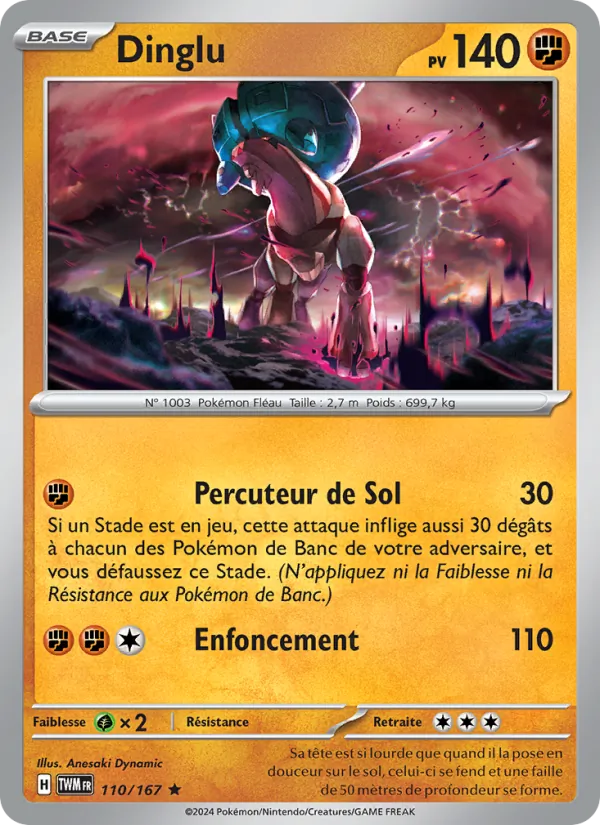 Carte Pokémon Dinglu de l'extension Mascarade Crépusculaire